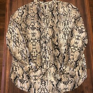 NYDJ Snake Print Tie Beck Blouse